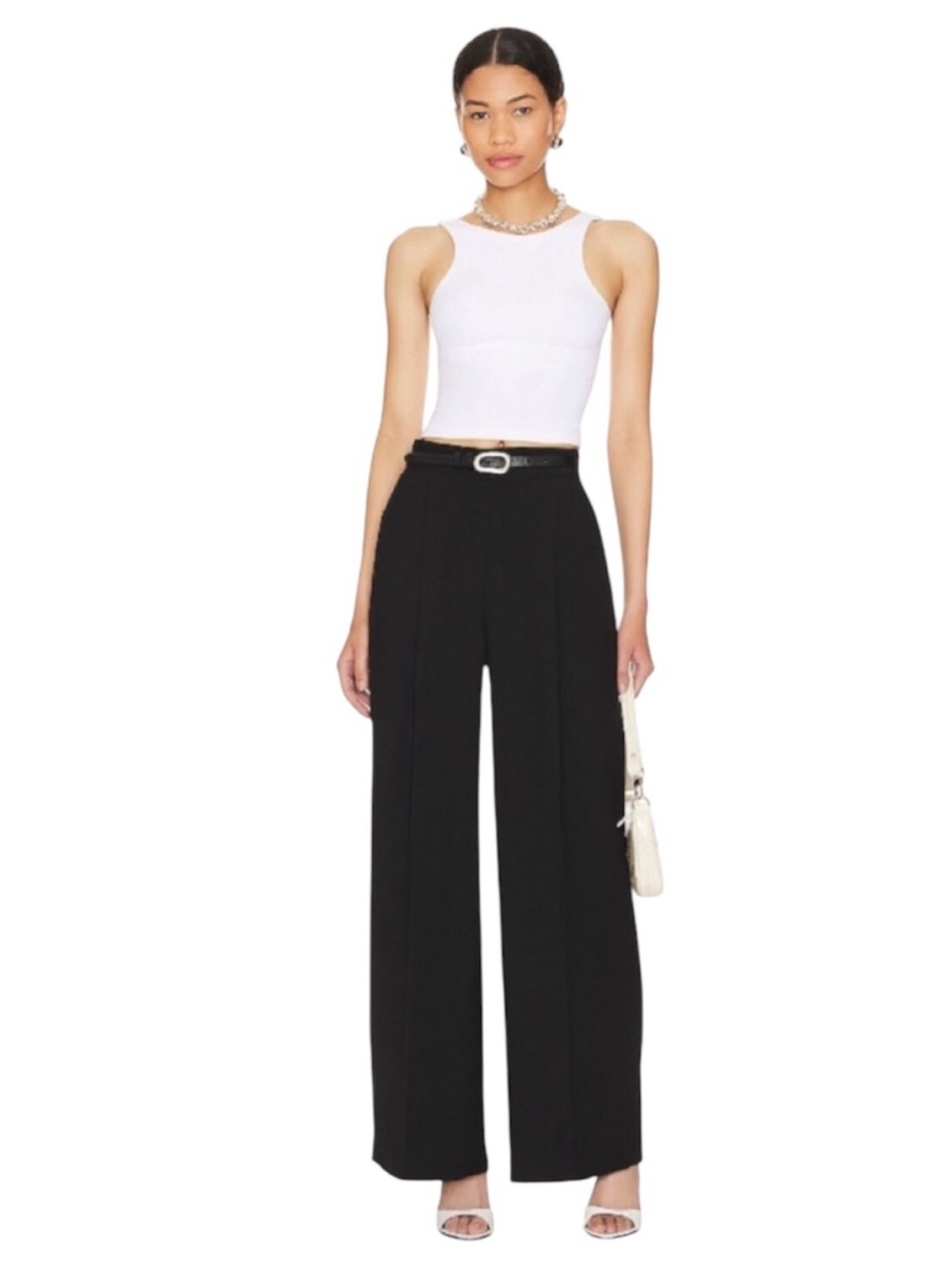 Spanx straight leg crepe trouser black size medium